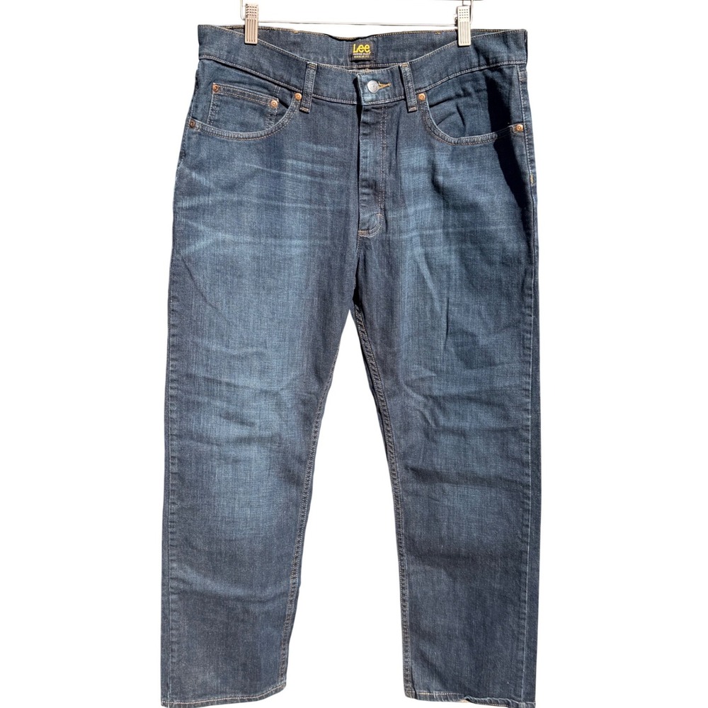 Lee Premium Select Regular Fit Mens Jeans Dark Wash Denim 36x29 Straight Leg